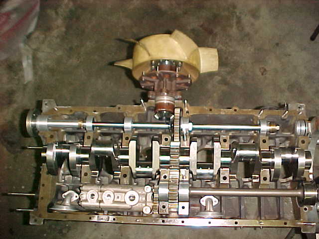 Case with dist. shaftdrive shaft and fan drive installed.