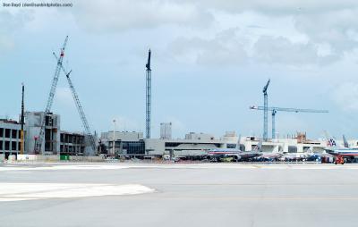 2002 - American Airlines new terminal construction at Miami International Airport stock photo
