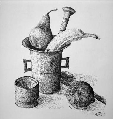 Still Life - Stipple in Ink