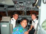 Captain Walt, Mr. Aloha & F/O Jme!  AQ488  2:30am Departure...phew! Aloha Kakahiaka!