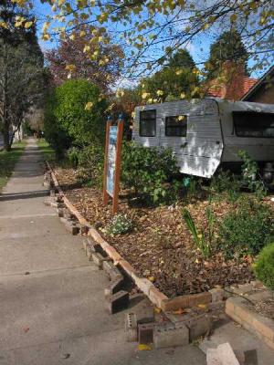 old edging replaced with left over house bricks