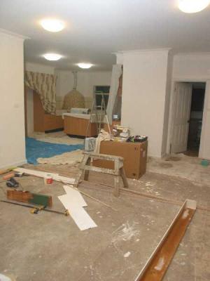 towards the kitchen