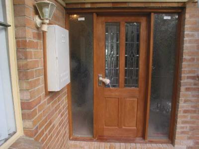 front door stained