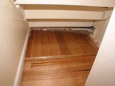 all the way in under the stairs