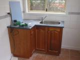 laundry trough installed, and wall color