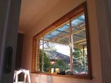 stain applied to original timber window frames