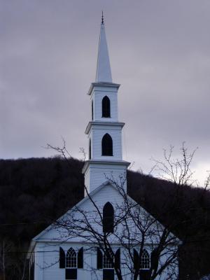 White church steeple