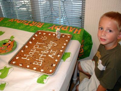 AJ with his cookie cake