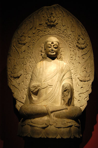 Sakyamuni Buddha, stone, Northern Qi (550-577 AD)