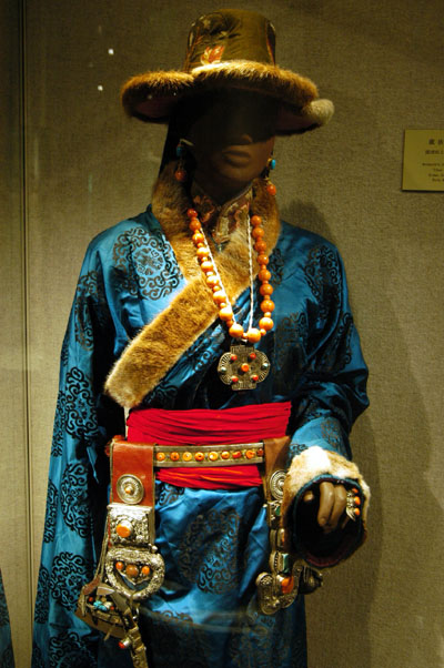 Tibetan woman's festive attire, Xiehe, Gansu Province