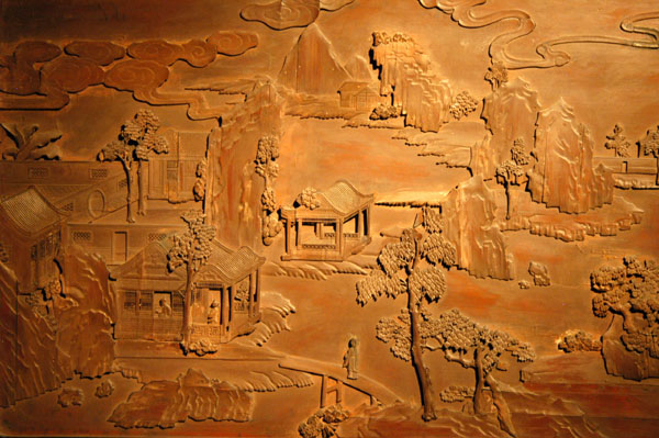 Detail of screen, Zitan wood, Qing