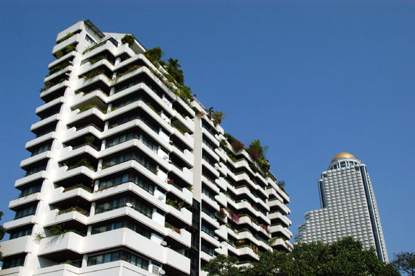 Modern buildings along the Chao Phraya, Bangkok