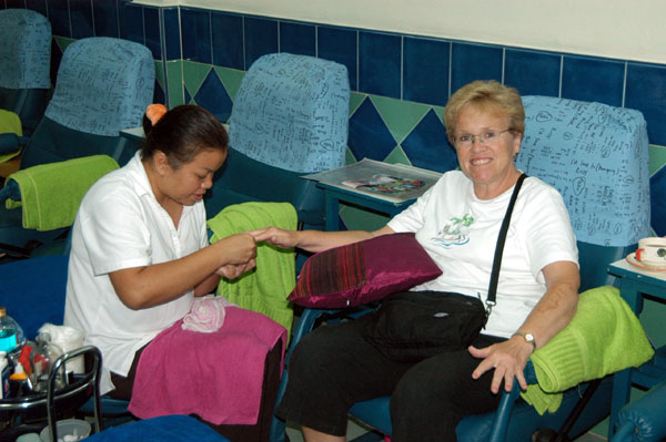 Mom having her nails done