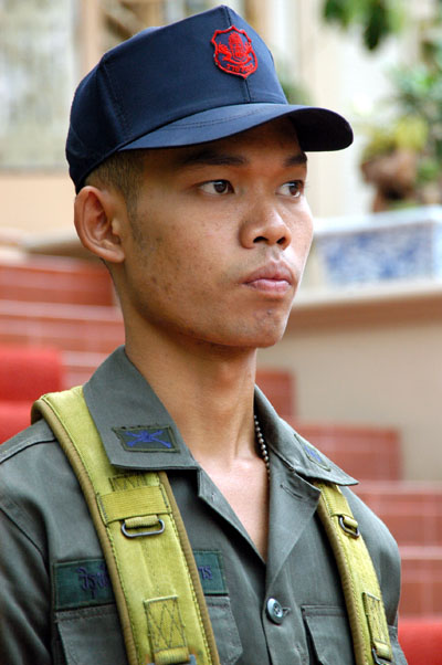 Thai soldier, Teak Palace, Bangkok
