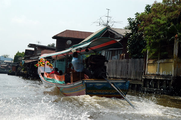 Longtail boat on one of Bangkok's khlongs (canals)