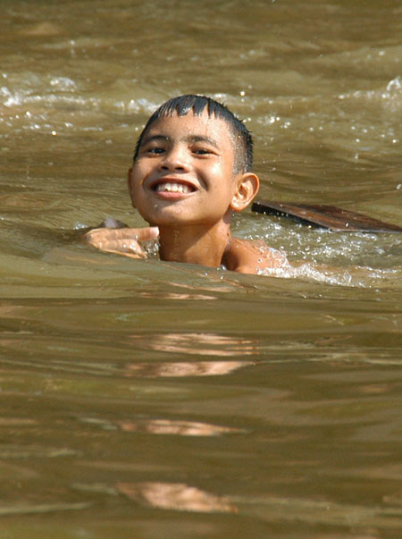 Thai boy swimming