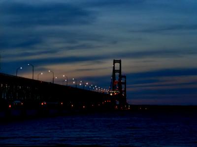 Night shot Mackinac Bridge
