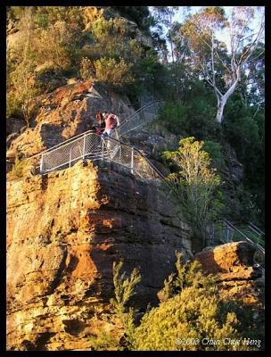 The steep staircase leading to the 3 sisters