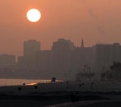 Sunset over Long Beach