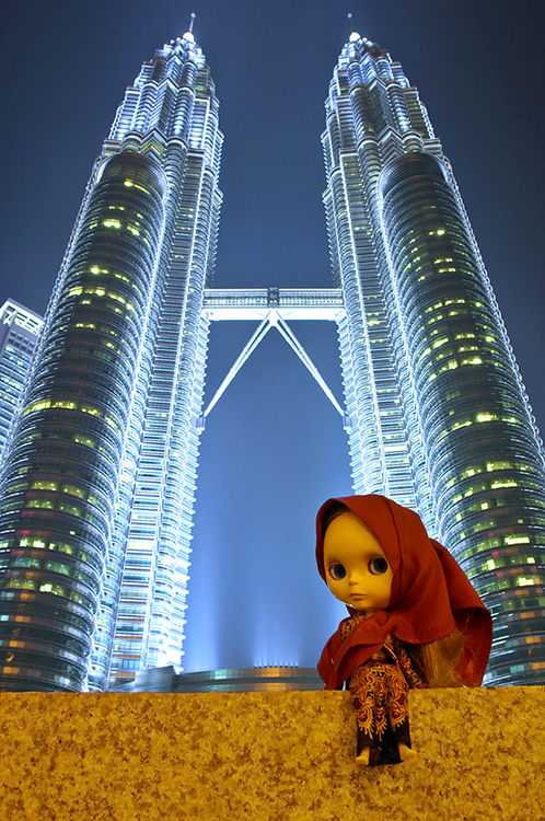 Blythe at the Petronas Towers