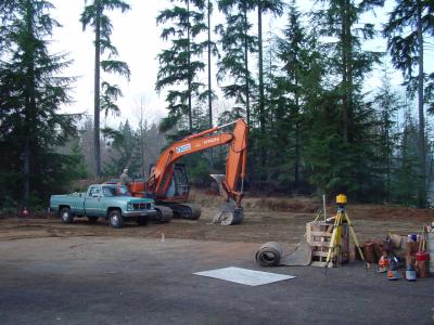 First day's work - trees gone and area cleared