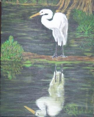Acrylic egret