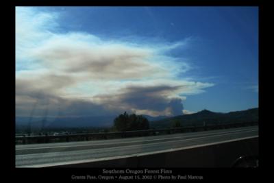 A view of the smoke from the big fires Southwest of Grants Pass, taken while driving North on I-5.