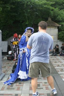 You're just gonna have to ask HIM about that picture.  Outside Harajuku Station, Tokyo