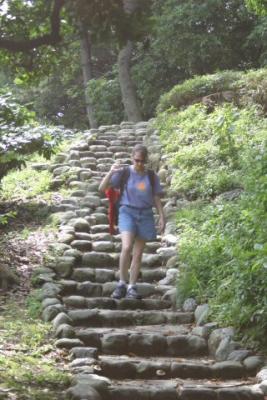 Taking a walk down the ...this would never pass ADA inspection in the US stairs at