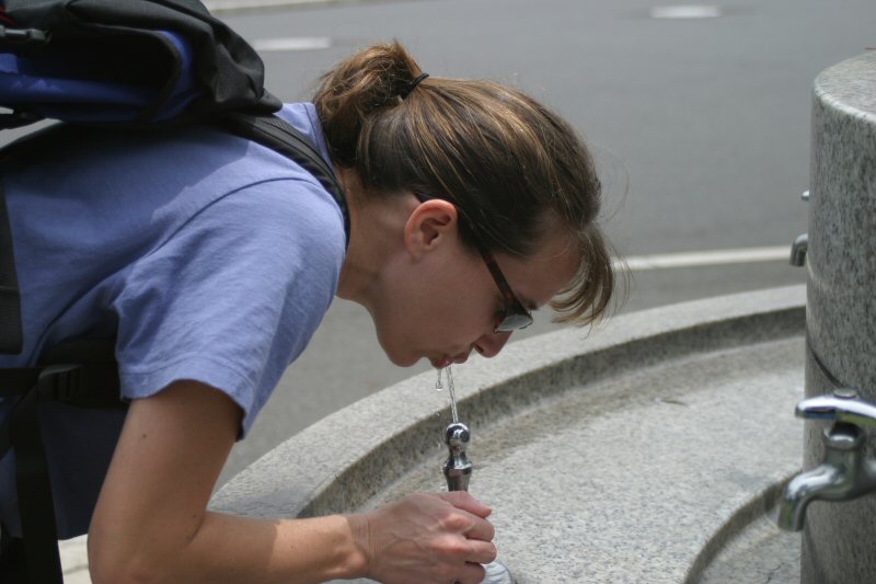 Much needed refreshment.  Not too cold, but itll do.  Outside Imperial Palace, Tokyo