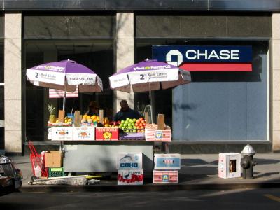 Chase Bank  Fruit Stand at 9th  St.reet