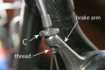 Adjusting nut to fine-tune brake pad clearance