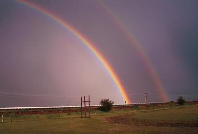 A wonderful double-rainbow, from Raton Holiday Inn