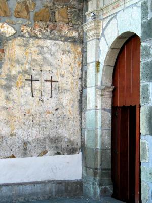 crosses, basilica de la soledad - oaxaca, mexico