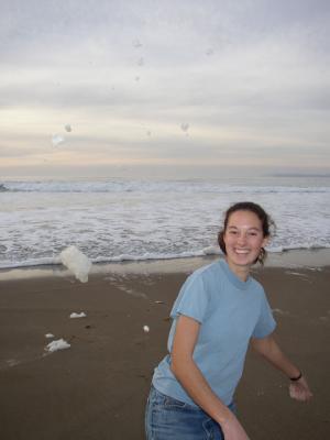 Hannah Attacking with Foam