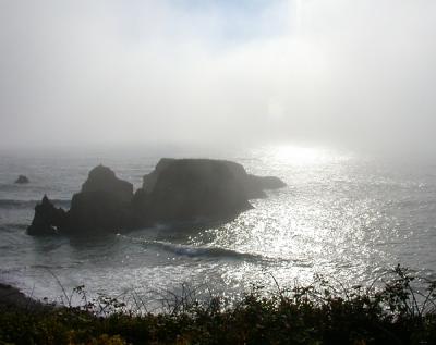 Fog lifts on the Medocino Coast