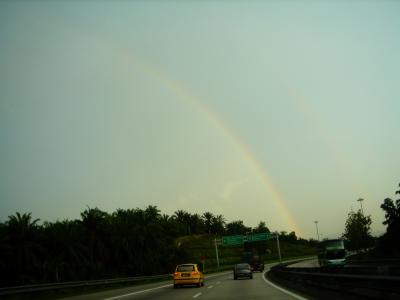 Rainbow  over the highway