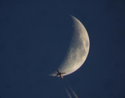 Plane & Moon