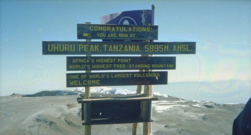 The highest point in Africa (5895m)