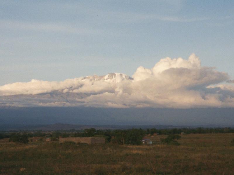 Our first sight of Kilimanjaro