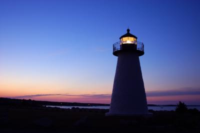 Neds Point Light at sunrise
