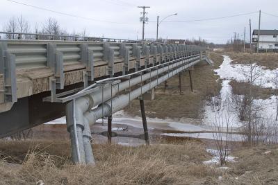 Pipes along the bridge