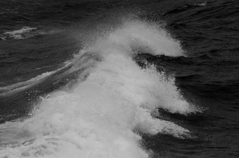 Wave action from the bow