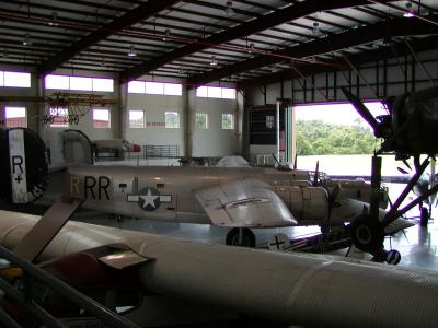 B-24 Liberator in restoration hangar