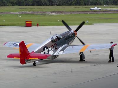 P-51C warming up