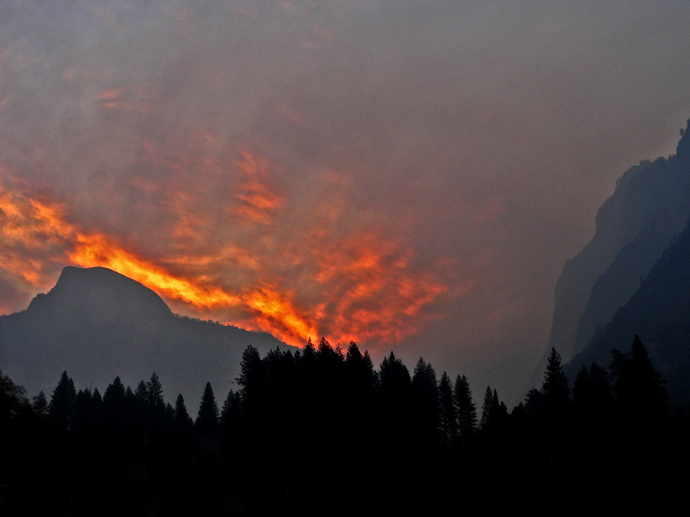 Fiery Dawn Over Half Dome, Yosemite National Park, California, 2004