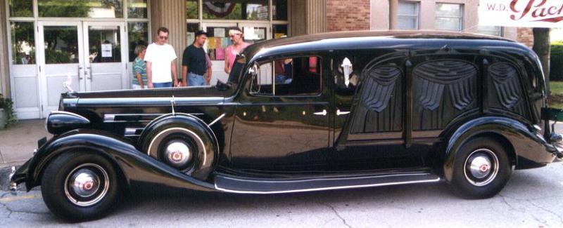 38 Packard Hearse--wood carving