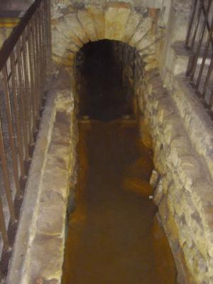 Drain from spring to other parts of baths