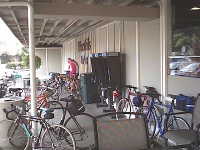 bevy of cycles parked at ladera- theres leader john