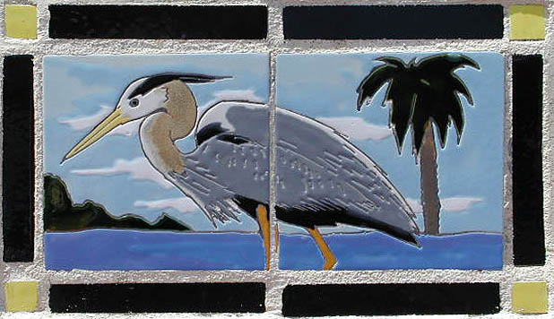 blue heron tile